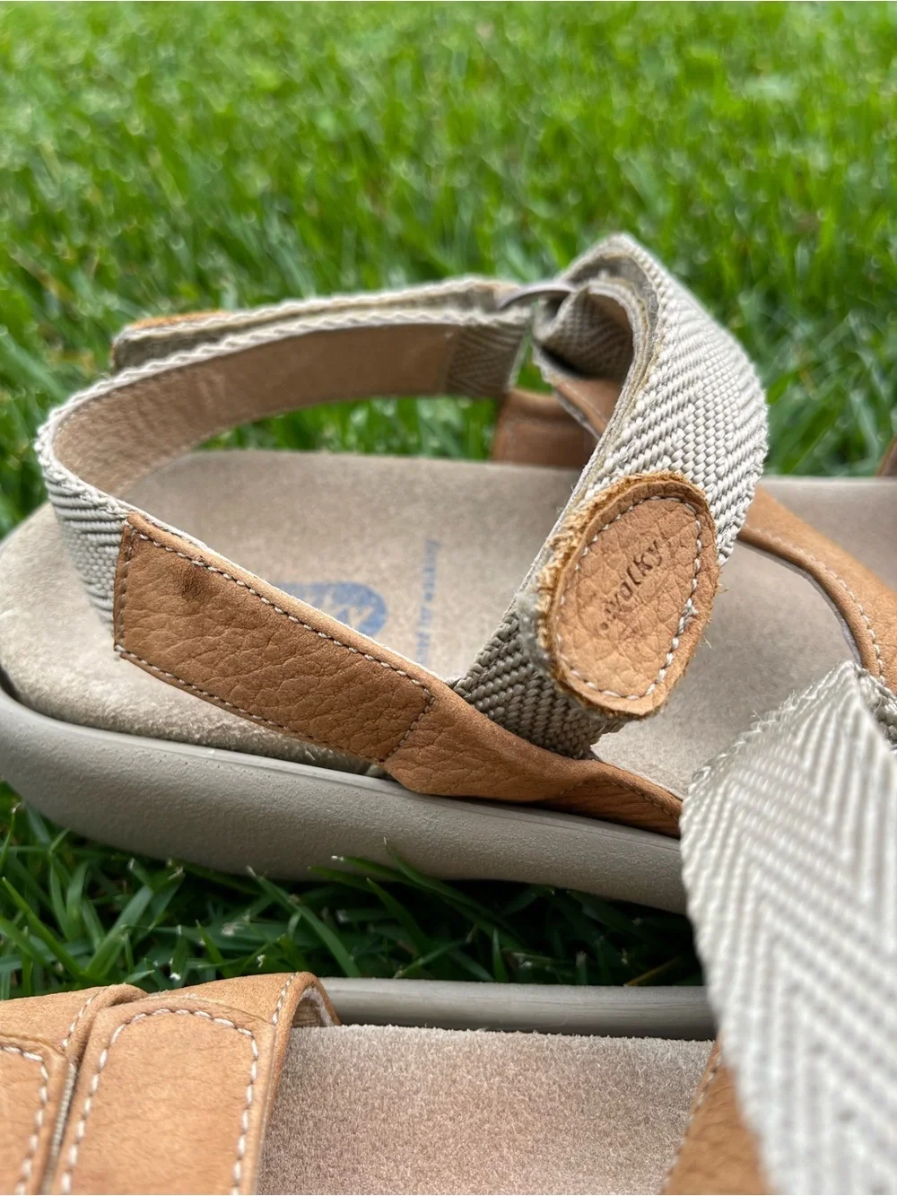 Wolky Jewel Leather Walking Sandals Tan Beige Adjustable Comfort Eu 38 US 7-7.5